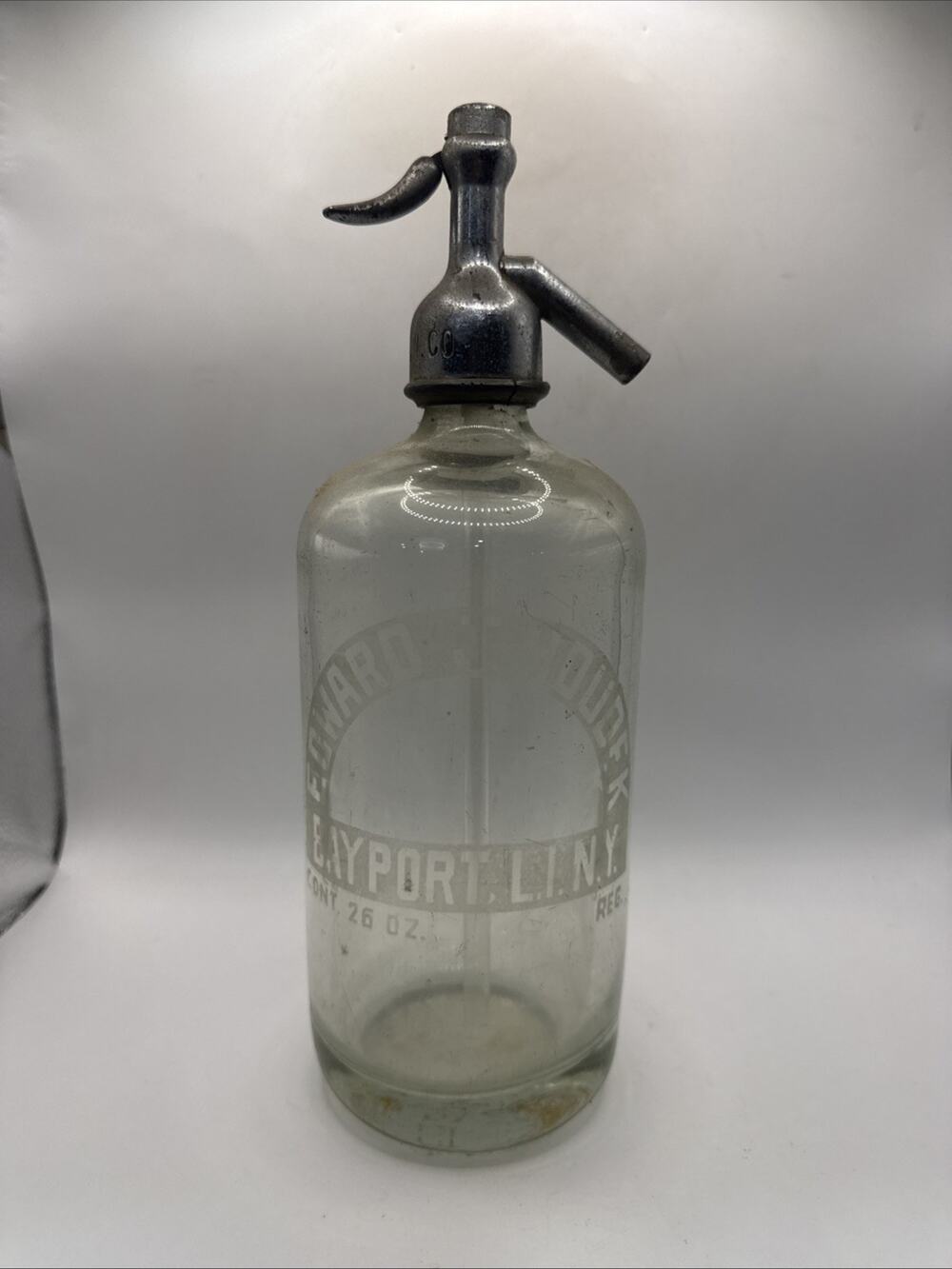 Vintage Edward J Houdek Glass Seltzer Bottle